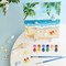 16 Pack Canvas and Easel Set for Party, 8x10in Canvas Painting Set with Wood Easels, Brushes, Paint Trays & Acrylic Paints, Paint Party Supplies Canvas Painting Kits for Adults & Kids